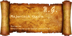 Majercsik Gyula névjegykártya